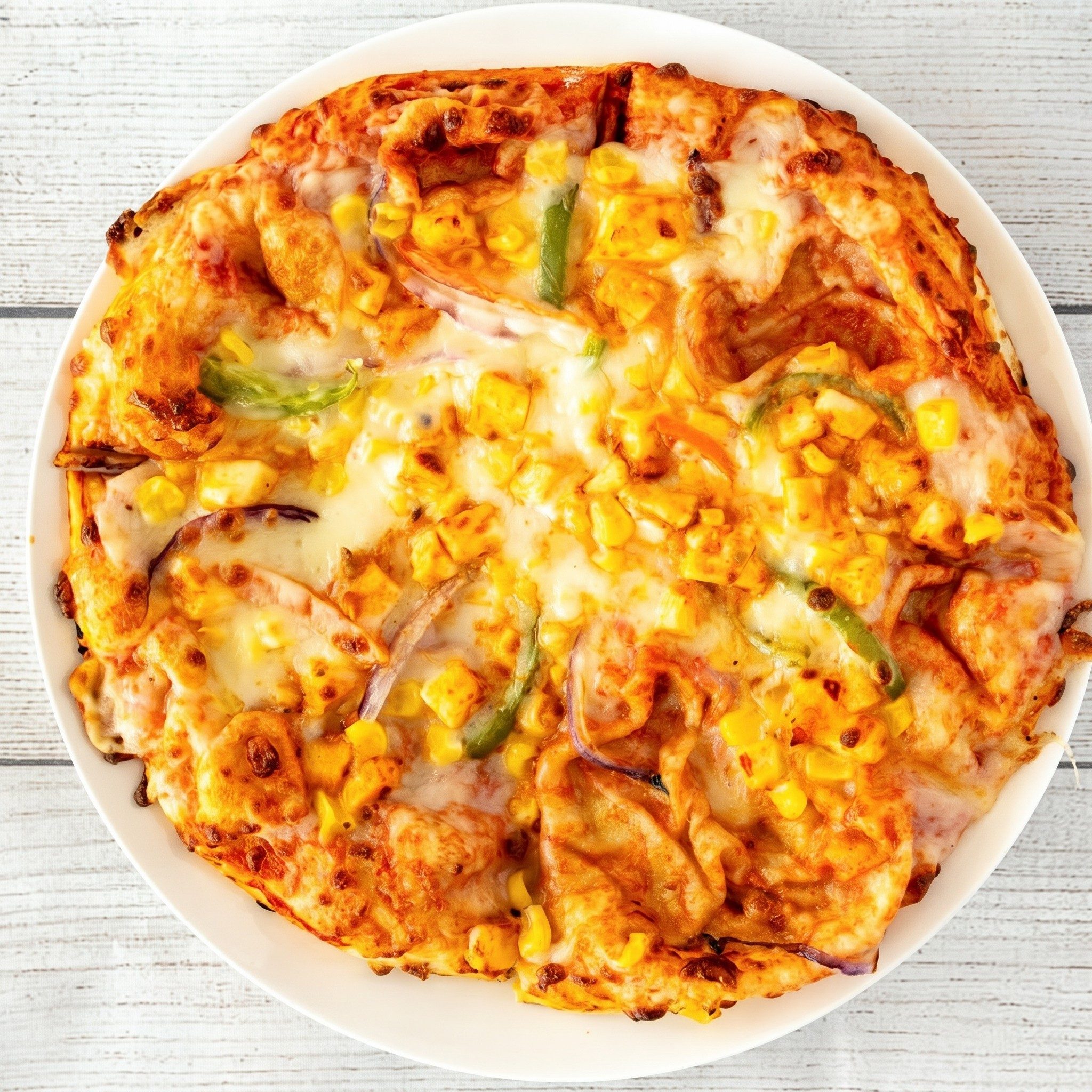 Corn and Paneer Pizza.